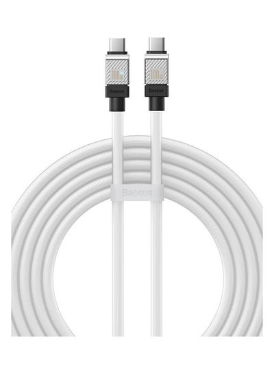 اشتري Type C to Type C 100W Cable, Ultra Fast PD Type C Charger for iPhone 15 Pro, iPhone 15 Pro Max, iPhone 15 Plus, MacBook Pro, iPad Pro 2022, iPad Air 5, Samsung Galaxy S23 Ultra, Pixel, PS5, Switch, etc. 2M White White في مصر