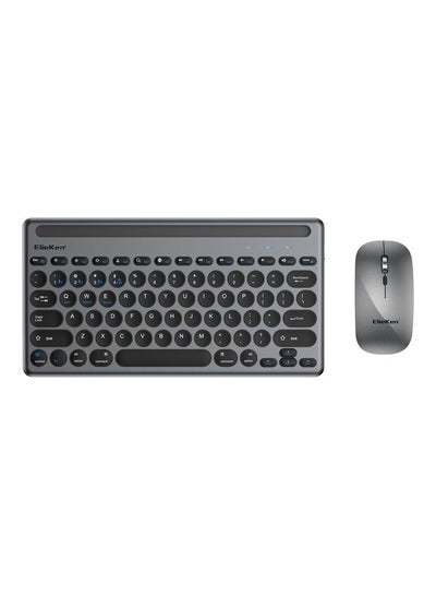 Buy Wireless Keyboard And Mouse Set Card Slot Three Mode Bluetooth Three Channel Tyep C Charging Suitable For Mobile Phone Tablet Gun Black in UAE