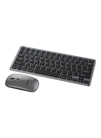 Buy 2.4G Rechargeable Bluetooth Three Mode Wireless Keyboard And Mouse Set Usb External Portable For Desktop Notebook Gun Black in UAE