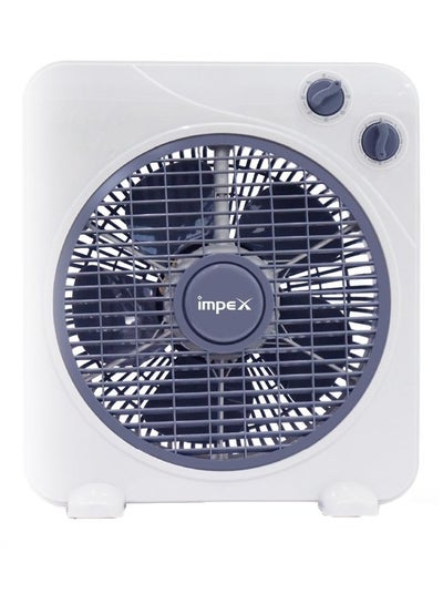 Buy 10 Inch Box Fan With 3 Speed Modes, 60 Minute Timer, Child Safety Guard - Powerful, Quiet, And Durable BF 7510 White in UAE