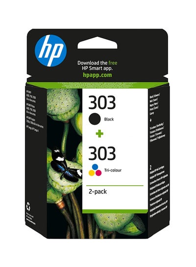 Buy 303 (3YM92AE) Original Printer Cartridges Multipack (1xblack, 1xcolor) for HP ENVY 6200, 7100, 7134,7220e,7221e,7224e,7800,7900e HP Tango Printer.Black - 1X 200 pages|Tri-color - 1 x 165 pageS Black/Cyan/Magenta/Yellow in UAE