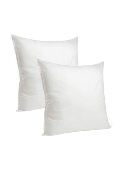 Buy 2 Pieces Microfibre Square Cushion Filler White 45x45cm in UAE