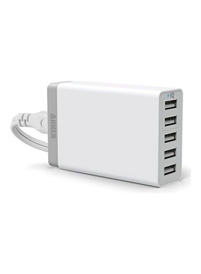 اشتري Anker PowerPort 5 Lite 40W 5-Port USB Wall Charger White في مصر