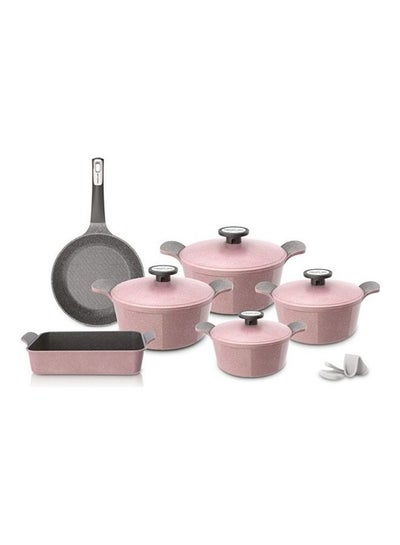 Buy 10-Piece Xtrema Cookware Set Pink 20cm in Saudi Arabia