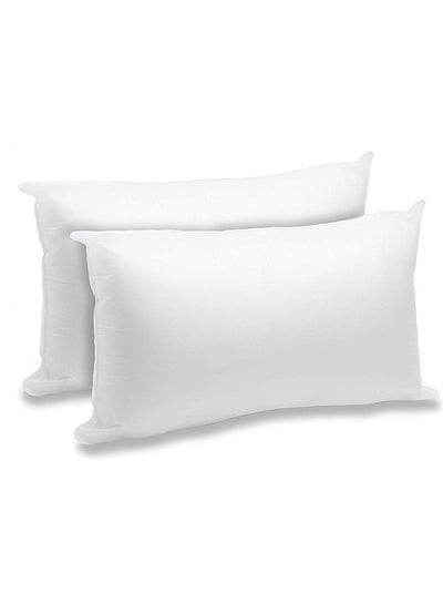 Buy 2 Pieces Microfiber Rectangular Cushion Filler Microfiber White 50x30cm in Saudi Arabia