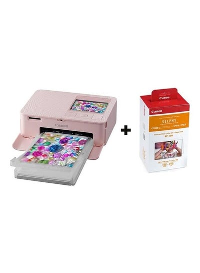 اشتري Selphy CP1500 With 108 Sheet And Ink Set Pink في السعودية