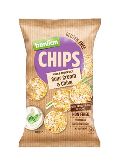 Buy Brown Rice And Corn Chips Sour Cream And Chive 60grams in UAE