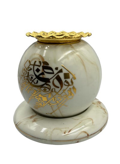 Buy Luxurious Incense Burner For Home And Outdoor White 13x6x6cm in Saudi Arabia