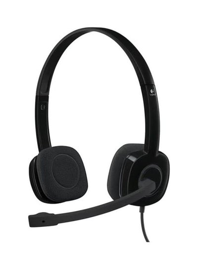 Buy On-Ear Stereo Headset With Mic Black in UAE