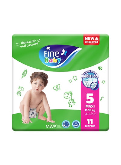 اشتري Diapers, Size 5, 11 - 18 Kg, 11 Count - Maxi, Double Lock Technology Prevents Leakage في الامارات