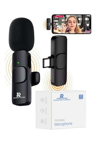 Buy Wireless Lavalier Microphone for Type C MIC002 Black in UAE