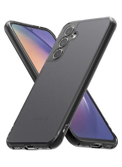 Buy Galaxy A54 Case, TPU And PC Cover, Fusion Design Matte Smoke Black in Egypt