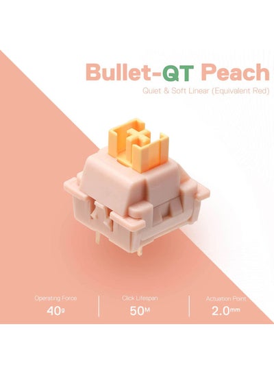 Buy Redragon A113 Bullet-QT Soft Tactile Mechanical Switch, 3-Pin Plate Mounted Cherry MX Quiet Equivalent, Hot-Swappable DIY Keyboard Switch Mod, 50 Million Click(24 pcs Switches, Keycap + Switch Puller) in UAE