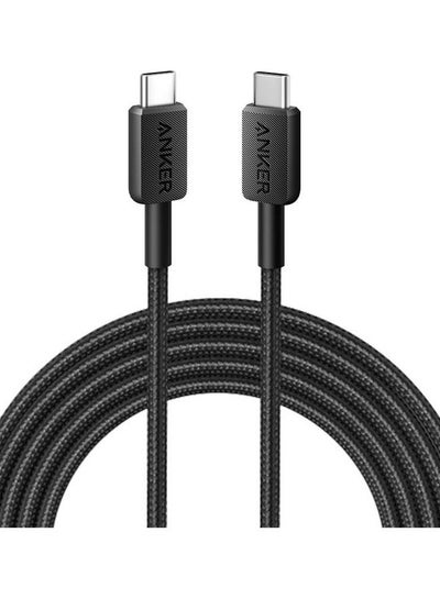 Buy USB-C To USB-C Cable 60W, 1.8 Meters, For Devices With USB-C Port, 322 Black in Egypt