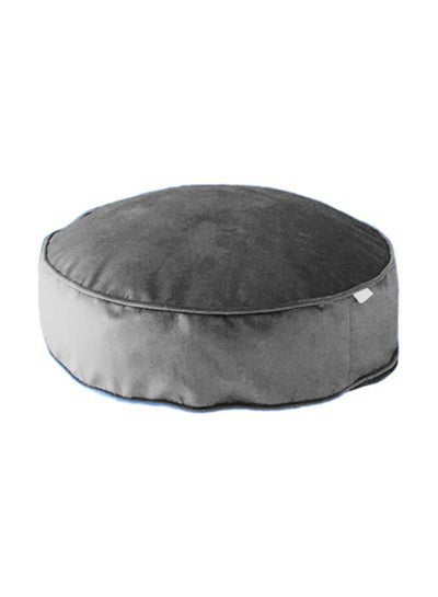 Buy Round Velvet Bean Bag Velvet Dark Grey 60x20cm in Saudi Arabia