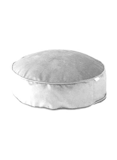 Buy Round Velvet Bean Bag Velvet White 60x20cm in Saudi Arabia