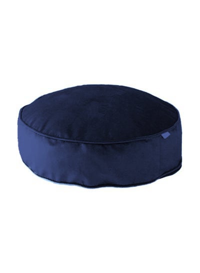 Buy Round Velvet Bean Bag Velvet Dark Blue 60x20cm in Saudi Arabia