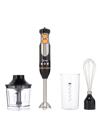 Buy 4-In-1 Multifunctional Hand Blender Chopper And Whisk, With Stainless Steel Blade, 600W Powerful DC Motor, Low Noise, Variable Speed For Soups-Smoothie-Chopping, Turbo Speed MJBH6001W Black in UAE