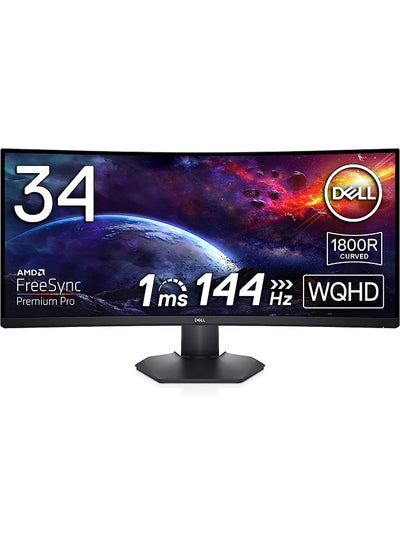 Buy S3422DWG 34 inch WQHD (3440x1440) 21:9 1800R Curved Gaming Monitor, 144Hz, VA, 1ms MPRT, AMD FreeSync Premium Pro, HDR 400, DisplayPort, 2x HDMI, 5x USB, 3 Year Warranty Black in Egypt