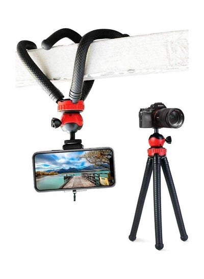 اشتري Flexible Gorillapod Tripod With 360 Degree Rotating Ball Head Tripod For All DSLR Cameras And Mobile Phones Black في الامارات