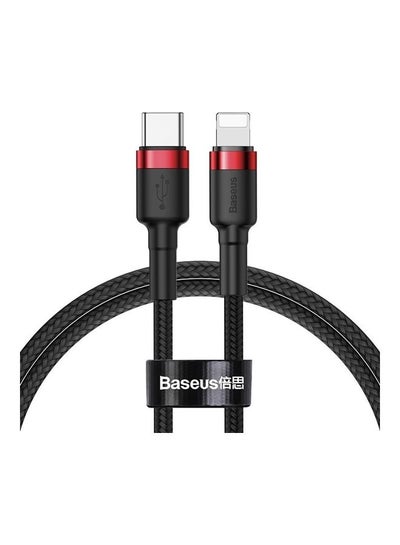 Buy 1M USB C To Lightning 20W QC3.0 Power Delivery Nylon Braided Cable For Iphone 14 13 13 Pro 12 Pro Max 12 11 X XS XR 8 Plus Ipad Red / Black in UAE