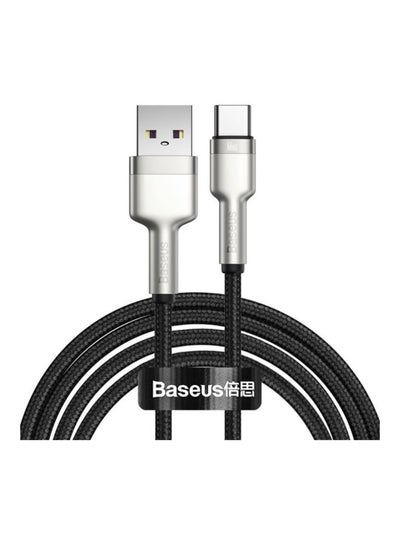 Buy USB To Type C 66W 2M Fast Charging Data Cable For Huawei/Honor/Xiaomi/Samsung/iPad And All Android Devices Black in UAE