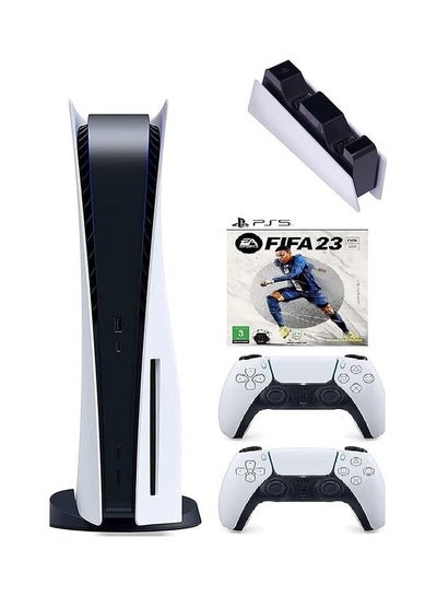 اشتري Playstation 5 Disc Console With Dualsense Charging Station Extra Controller And Fifa 23 في مصر