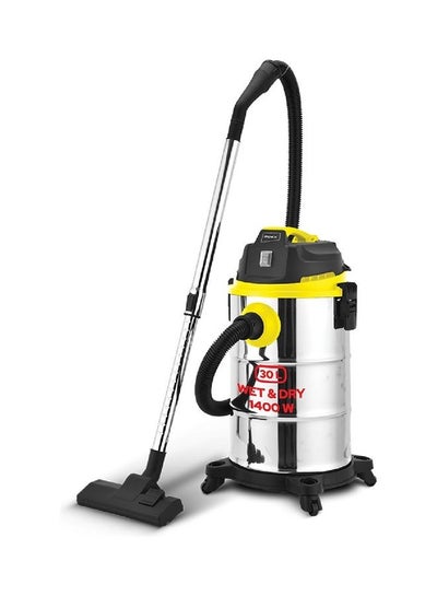 Buy Wet & Dry Vacuum Cleaner - High Power | Strong Metal Body | Low Noise | Telescopic Tube | Dust Full Indication | AC 220~240V 30 L 1400 W VC 4707 Black ,Yellow And Silver in UAE
