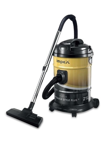 Buy High Power|Low Noise|Telescopic Tube|Strong Metal Body |Dust Full Indication 21.0 L 2200.0 W Impex Vacuum Cleaner (VC 4704) Black And gold in Saudi Arabia