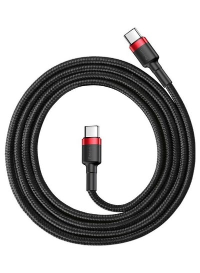 Buy USB C to USB C Cable (1M), 60W Fast Charging USB Type C Charger Cable Braided for Samsung Galaxy, iPad Pro, MacBook Pro 2020, Surface Book 2,and All Type C Devices Red/Black Red/Black in UAE