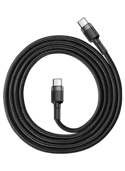 Buy USB C to USB C Cable (1M), 60W Fast Charging USB Type C Charger Cable Braided for Samsung Galaxy, iPad Pro, MacBook Pro 2020, Surface Book 2,and All Type C Devices Black Black in Egypt