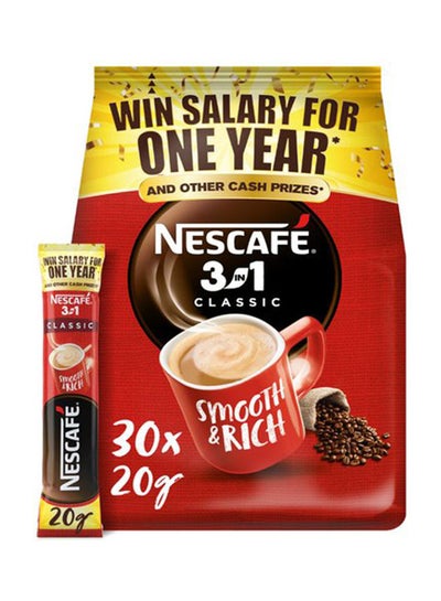 Buy Classic 3 In 1 Coffee Mix Sachet 20grams Pack of 30 in UAE