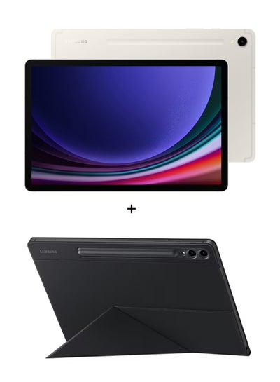 Buy Galaxy Tab S9 Beige 8GB RAM 128GB Wifi With Smart Book Cover - Middle East Version in Saudi Arabia