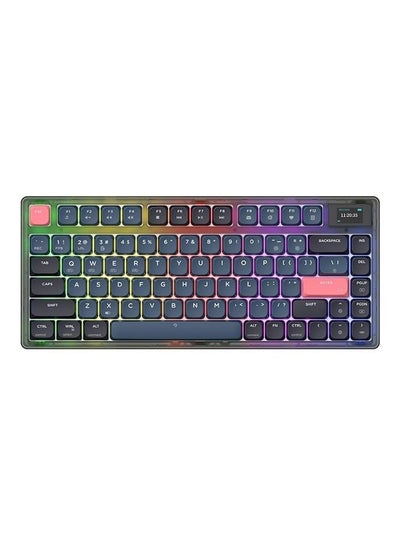 اشتري 75% Gasket-mounted Bluetooth 5.1/2.4G Wireless & Type-C Wired Low-profile RGB Keyboard with LED Screen(Blue Switch) في الامارات