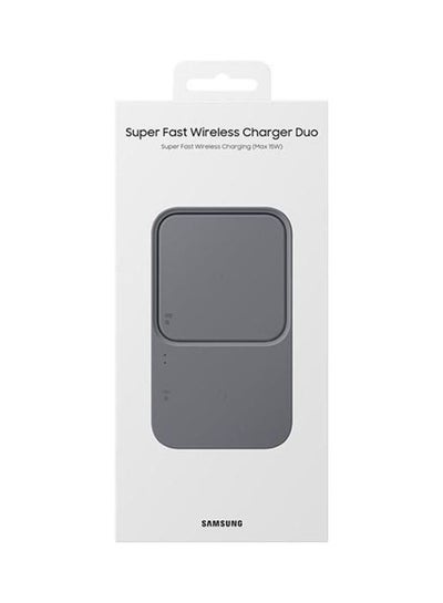 اشتري Super Fast Wireless Charger Duo Pad 15W Grey في الامارات