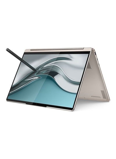 اشتري Yoga 9 Convertible Laptop With 14-Inch Touch 4K IPS OLED Display, Core i7-1260P Processor/16GB RAM/1TB SSD/Windows 11 Home/Intel Iris Xe Graphics With Digital Pen الإنجليزية/العربية Oatmeal في السعودية