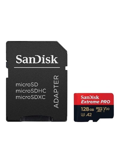 اشتري Extreme Pro 128GB MicroSDXC UHS-I, 200MB/s Read, 90MB/s Write Memory Card With Adapter 128.0 GB في مصر