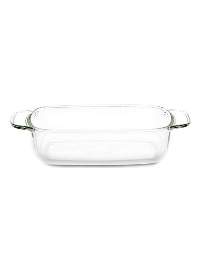 اشتري Microwavable Deep Rectangular Dish With Handle, Microwave, Oven And Dishwasher Proof White 1.5Liters في السعودية