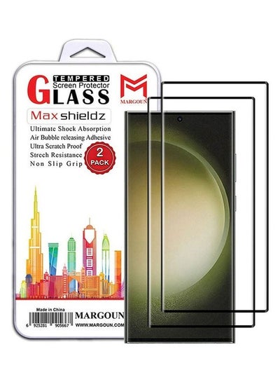 Buy 2 Pack Of Samsung Galaxy S23 Ultra Screen Protector Scratch And Shatter Resistant Anti Bubble Glass Full Glow Back Screen Protector Clear in UAE