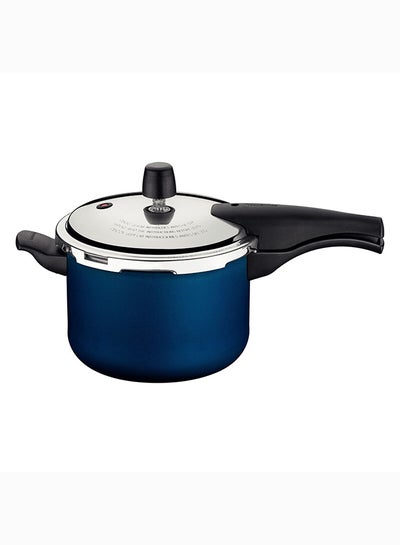 Buy Vancouver Aluminum Pressure Cooker With Easy To Clean Interior And Exterior Starflon Max PFOA Free Nonstick Coating Blue 4.5Liters in Saudi Arabia