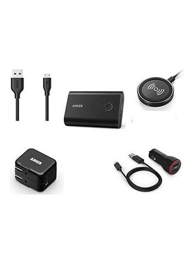 اشتري 10050.0 mAh Power Core 10050 MAh Wireless Charger Power Port Qi 10W USB Wall Charger And Cable Black في السعودية