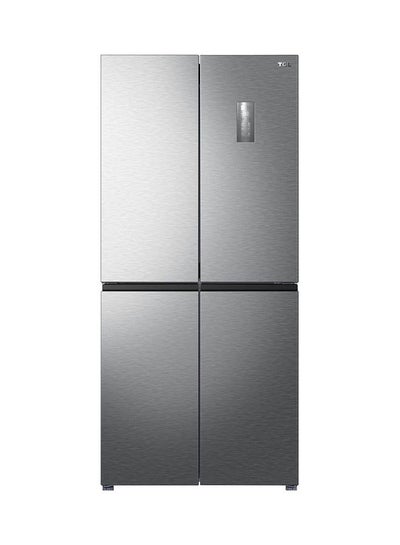 Buy 4 Door Side By Side Refrigerator, French Door Fridge With Bottom Freezer, Total No Frost, Inverter Compressor, LED Display With Touch Button Control, Interior LED Light 560 L P560CDN Silver in UAE