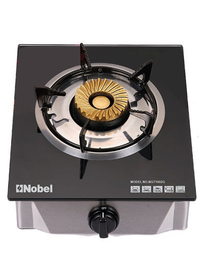 Buy Single Gas Burner/1 Brass Burner Gas, Heavy-Duty Cast Iron Burner with Piezo Ignition and High Quality Tempered Glass Panel 320 x 410 x 160 (W x D x H) mm NGT1002G Stainless Steel in UAE