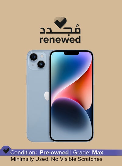 Buy Renewed - iPhone 14 256GB Blue 5G With FaceTime in UAE