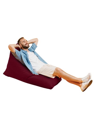 Buy Ilkay | Velvet Bean Bag Chair Burgundy Small in Saudi Arabia