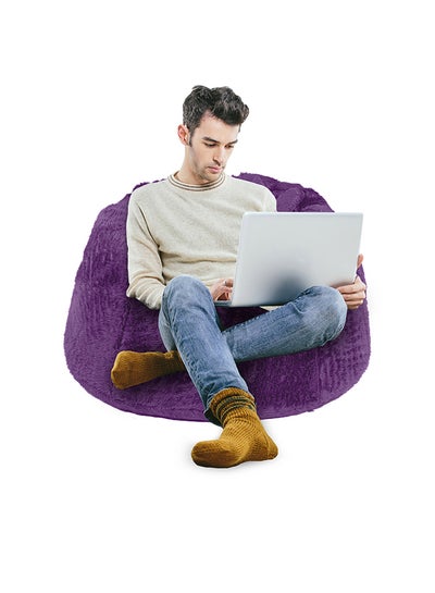 Buy Kempes | Fur Bean Bag Chair Purple Meduim in Saudi Arabia