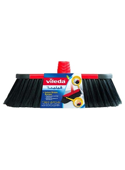 Buy Rubber Bumpers Indoor Broom With Stick All Types Of Floors Safe On Furniture Corner Cleaning Lightweight Red And Black Multicolor in UAE