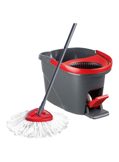 Buy Easy Wring, Clean spin mop and bucket set with foot pedal, Telescopic Handle 85 – 123 cm, Floor mop with spinning wringer, 2in1 Microfibre mop head Assorted in UAE