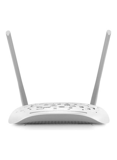 اشتري 300Mbps Wireless N300 ADSL2+ Wi-Fi Modem Router, 2x 5dBi Omni Directional Fixed Antennas, Input ISPs Supported - BSNL, MTNL & Tata Indicom (RJ-11 Port) Dual band White في السعودية