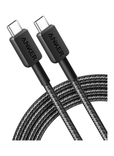 Buy 322 USB-C to USB-C 3ft Braided Cable A81F5H11 Black Black in Egypt